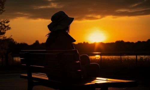 Serene people enjoying beauty in tranquil nature generated by artificial intelligence